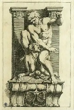 Atlante a dominar uma harpia