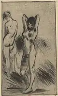 "Duas mulheres nuas" por Théophile Steinlen, 1898