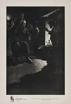 "Na noite seguinte, pelo canto da lareira, na melhor cadeira... Douglas começou a ler"