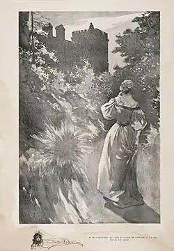 "Ele está parado ali! — mas alto, além do gramado e no topo da torre"