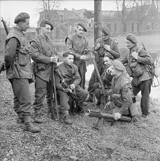 British soldiers of the King's Own Yorkshire Light Infantry in Elst, Netherlands on 2 March 1945