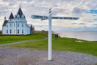 O sinal de John o' Groats e a "John o' Groats House"