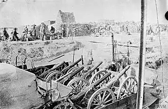 Captura de armas e materiais turcos em Azizia em 1917