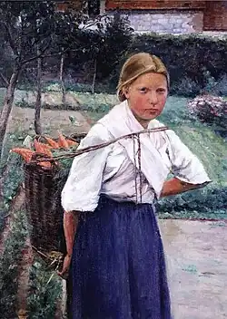 Porkkanoita kantava tyttö (Menina carregando cenouras), óleo sobre tela, cerca de 1889