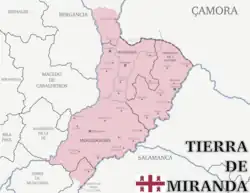 Localização aproximada da Terra de Miranda