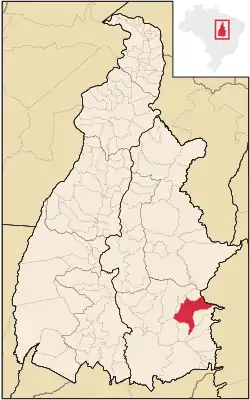 Localização de Dianópolis no Tocantins