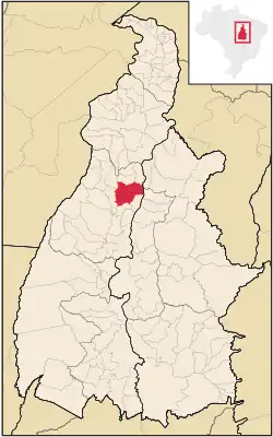 Localização de Guaraí no Tocantins