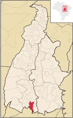 Localização de Jaú do Tocantins no Tocantins