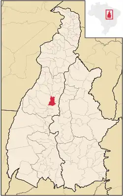 Localização de Miranorte no Tocantins