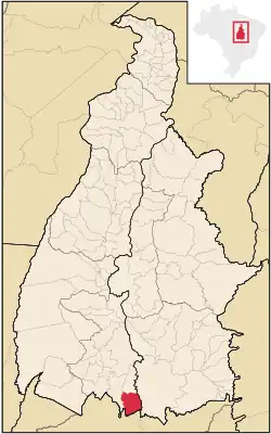 Localização de Palmeirópolis no Tocantins