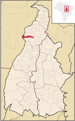 Localização de Pau d'Arco no Tocantins