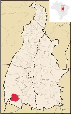 Localização de Sandolândia no Tocantins