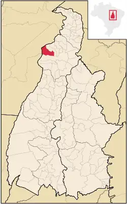 Localização de Santa Fé do Araguaia no Tocantins