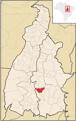 Localização de Santa Rosa do Tocantins no Tocantins