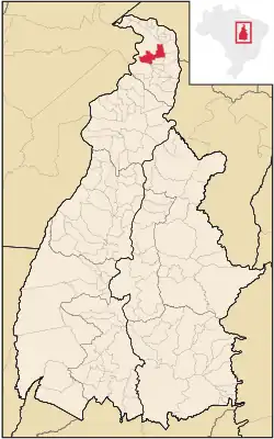 Localização de São Bento do Tocantins no Tocantins
