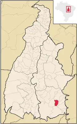 Localização de Taipas do Tocantins no Tocantins