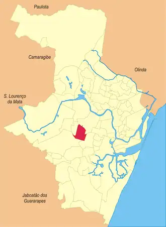 Localização do bairro dos Torrões no Recife