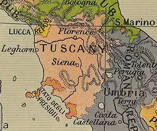 Localização de Presídios da Toscana