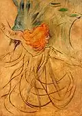 Loie Fuller pintada por Toulouse-Lautrec (1892).