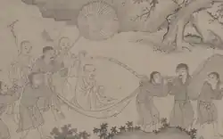 Trần dynasty robes as depicted in a section of a 14th-century scroll.