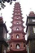 The pagoda of Trấn Quốc Pagoda, c. 1615