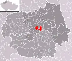 Localização de Travčice