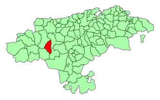 Localização do município de Tudanca na Cantábria