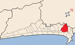 Localização do bairro em Praia Grande