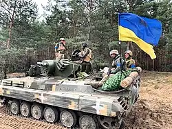 Militares ucranianos em um veículo BMP-1TS em setembro de 2022 durante a Contraofensiva de Kharkiv.