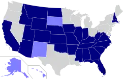 Map of United States Official Language Status By State