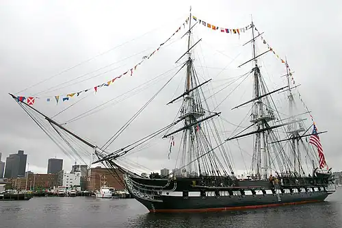 O USS Constitution, da chamada Era da navegação a Vela.