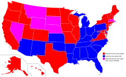 Red states require front & rear plates - Blue states require rear plate only - Pink states require rear plate only (for passenger vehicles)