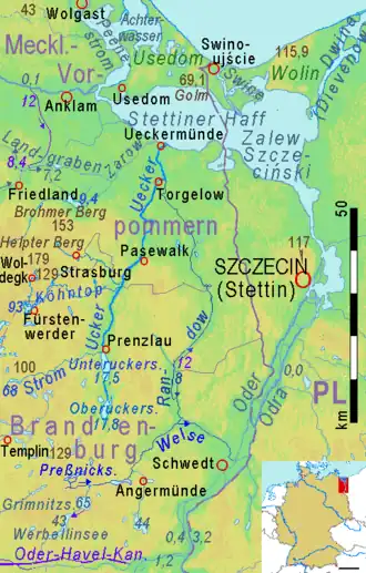 Os rios Ucker/Uecker, Randow e Welse