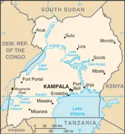 Mapa de Uganda