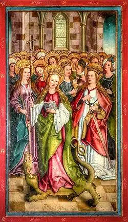 Santa Margarida com um grupo de santas virgens, Bartholomäus Zeitblom (c. 1489–1497), Catedral de Ulm