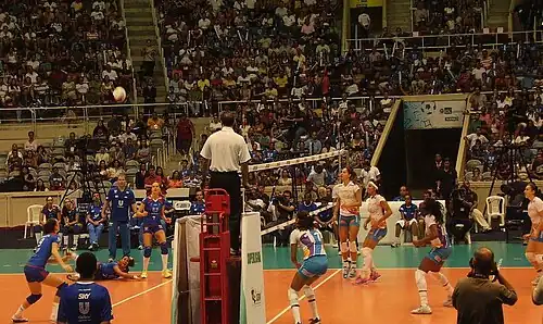 Partida entre Rio de Janeiro e Vôlei Futuro pela Superliga Brasileira de Voleibol Feminino de 2011–12, com as configurações após as reformas para os Jogos Pan-Americanos de 2007