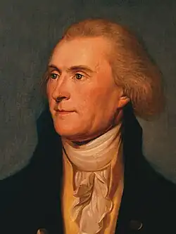 Retrato de Thomas Jefferson voltado para a esquerda
