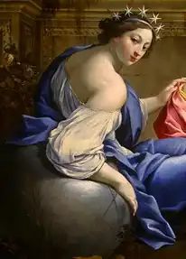 As Musas Urânia e Calíope (detalhe) Por Simon Vouet, circa 1634