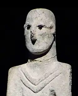 Retrato do homem de Urfa, com pedras de obsidiana nas órbitas.