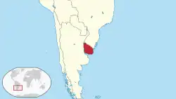Mapa do Uruguai