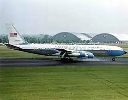 O Boeing VC-137C, adquirido pelo governo dos Estados Unidos em 1962.