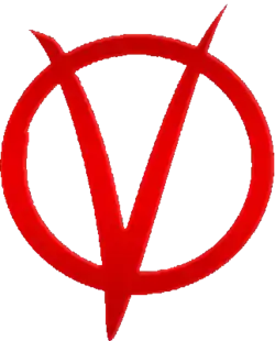 O símbolo de V for Vendetta (1982).