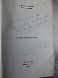 "O Vale do Braço do Norte", autografado em 3 de novembro de 1973