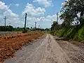 Obras de terraplanagem para duplicação da ferrovia em Itu