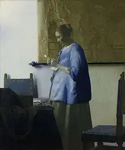 Mulher de azul, lendo uma carta (1664)