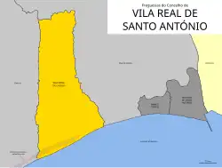 mapa das freguesias do município de Vila Real de Santo António