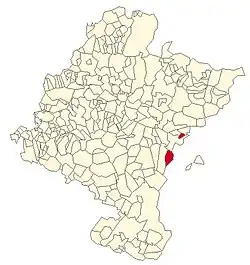 Localização do município de Xavier em Navarra