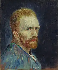 Vincent van Gogh, Auto-retrato, c. 1887, óleo sobre tela, 40 x 34&nbsp;cm (15 ¾ por 13 ⅜ pol.). Museu de Arte Wadsworth Atheneum, Hartford, CT