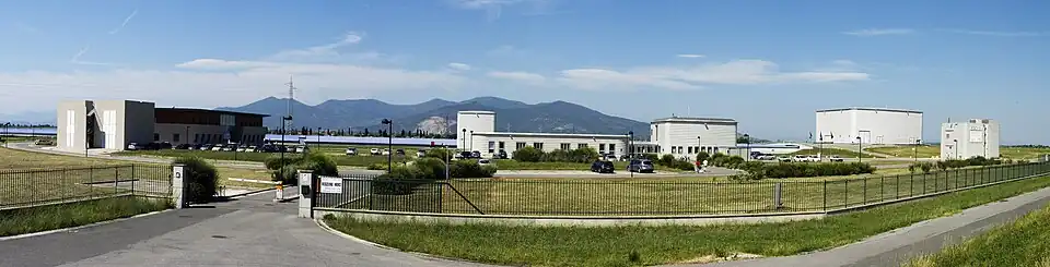 Panorama of the entrance of the Virgo site