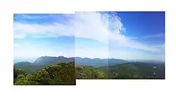 Montagem panorâmica do conjunto Marumbi, vista do morro do Anhangava